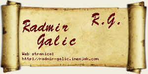 Radmir Galić vizit kartica